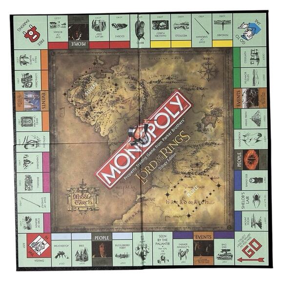 Monopoly LORD OF THE RINGS Trilogy Edition Parker Brothers Hasbro 2003 *No Ring* - Picture 4 of 9